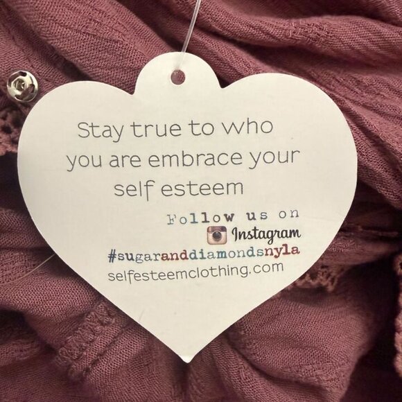 NWT Self Esteem Boho Blouse | Lace Trim Smocked Waist Top | Size M - Picture 11 of 12